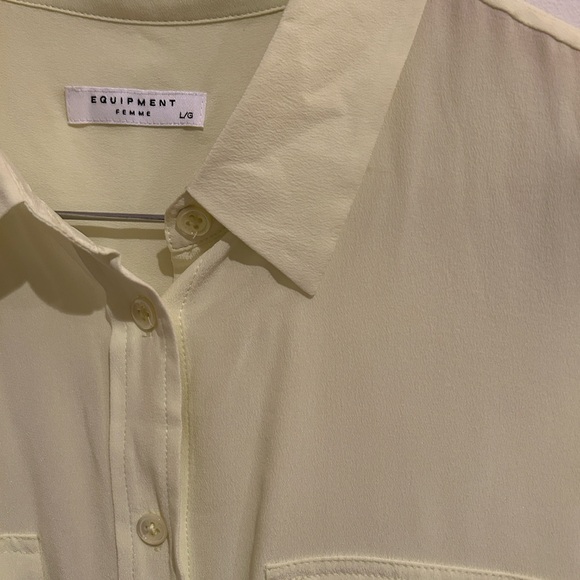 Equipment Light Yellow Slim Signature Sleeveless Shirt - Picture 4 of 7